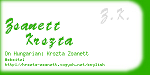 zsanett krszta business card